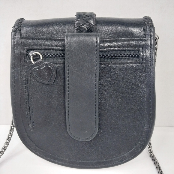 Vtg Home Interiors Special Edition Black Leather Mini Shoulder bag Metal Chain - Picture 5 of 10